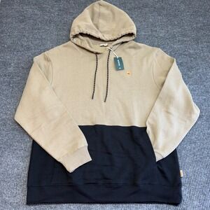 Tentree Howson Colorblock Hoodie Khaki Black Organic Cotton NWT XL